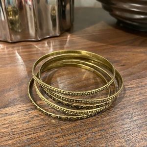 Set of bracelets gold plated bangles